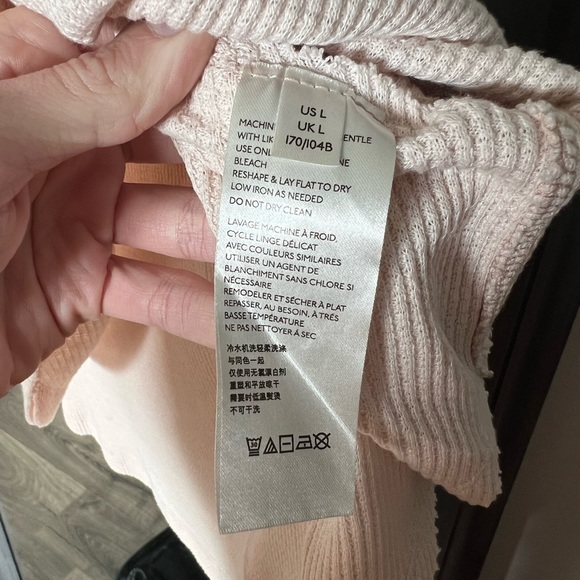 Free People Blossom Printed Balloon-Sleeve Thermal Top Paisley Ballet Pink Large - Picture 15 of 16